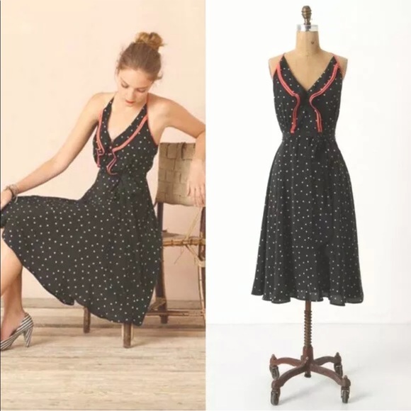 Anthropologie Polka Dot Retro Romantic Dress 14 - Picture 12 of 12